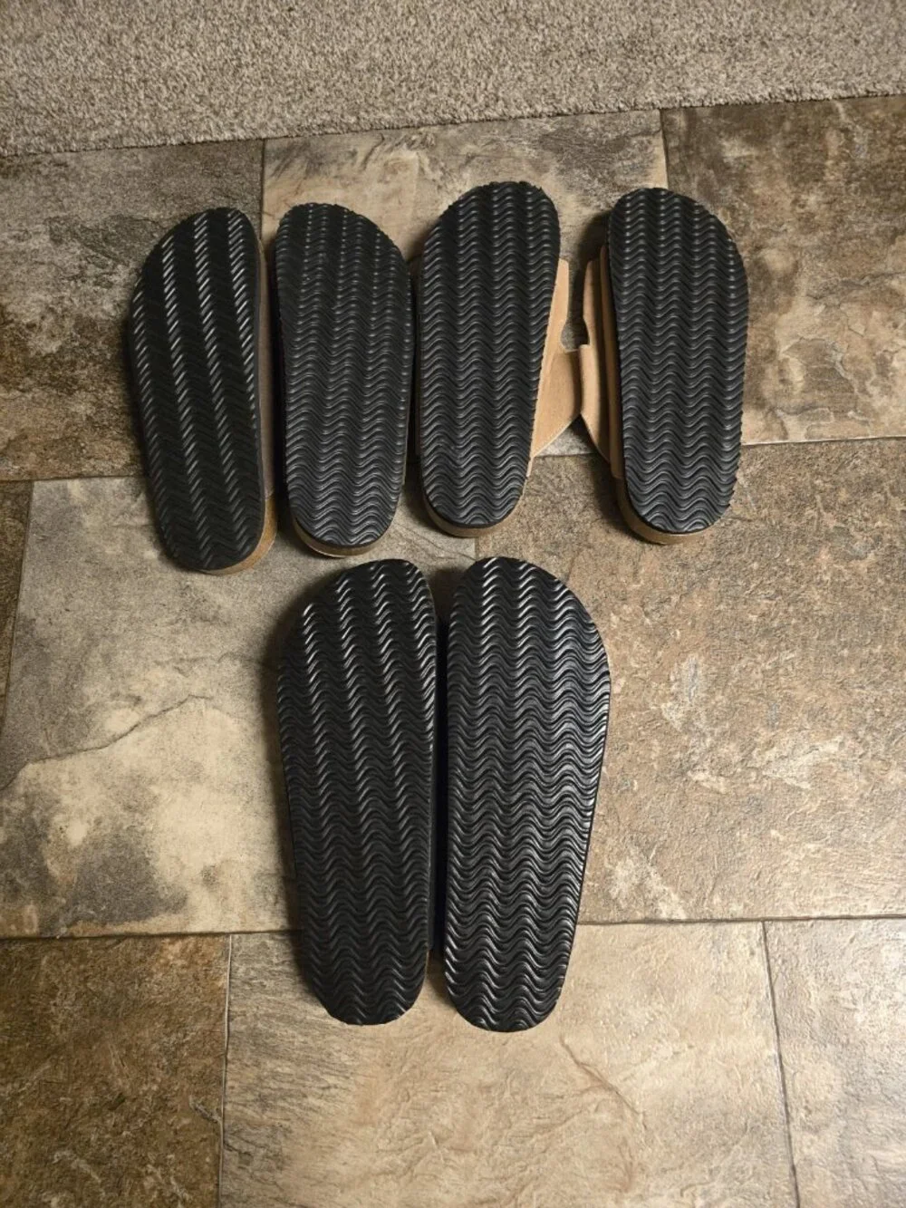 Footbed Buckle Sandals Eur 44 Mens 11 Lot Of 3 NWOT
